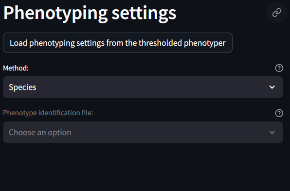 'Tool Parameter Selection Phenotypes'