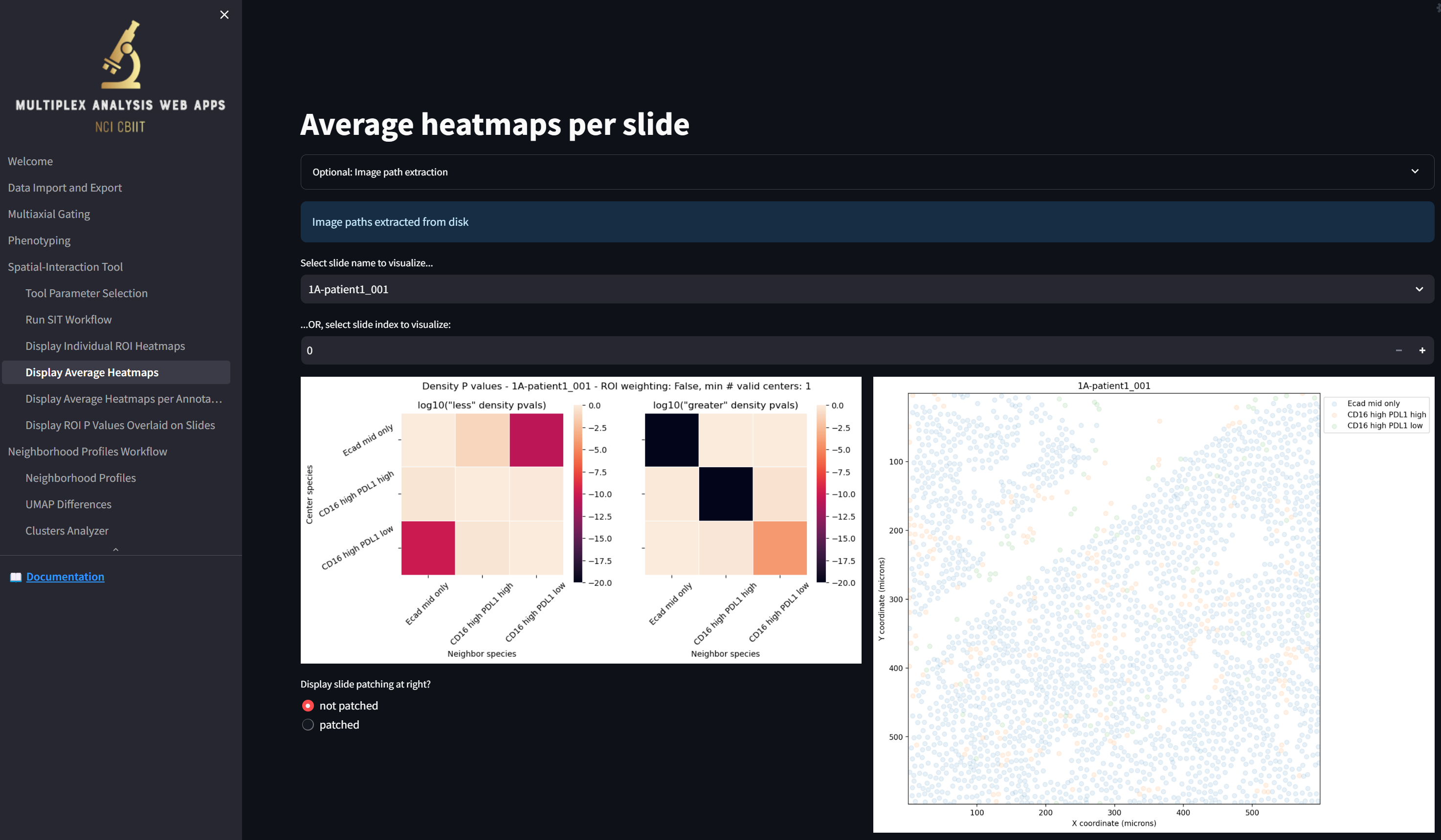 Display Average Heatmaps page