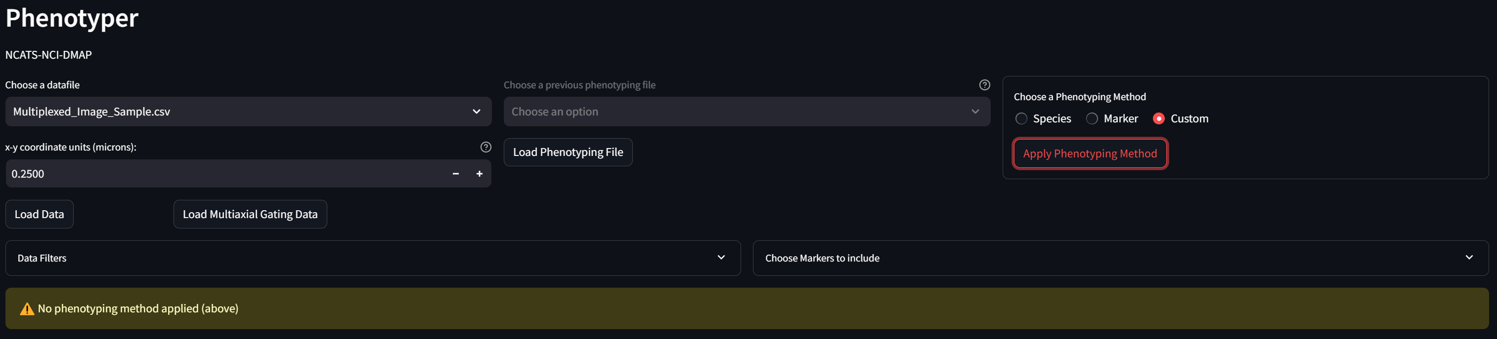 Select Custom phenotyping method